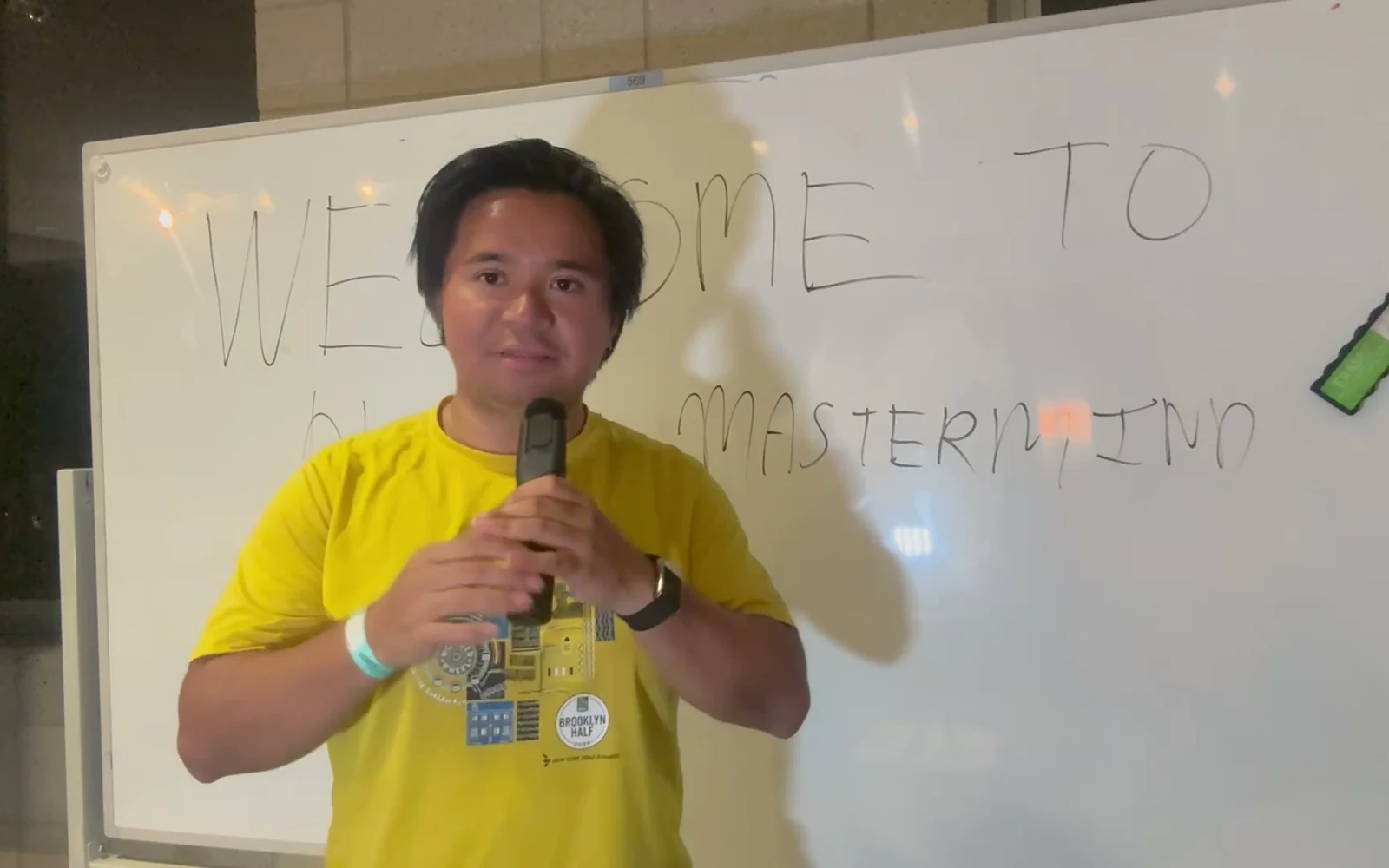 Ariel introducing the course in front of a whiteboard
